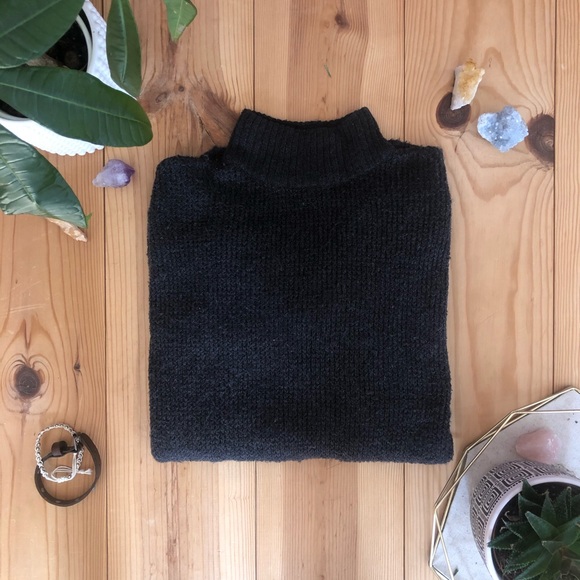 Dark Gray Mockneck Sweater - Picture 1 of 6